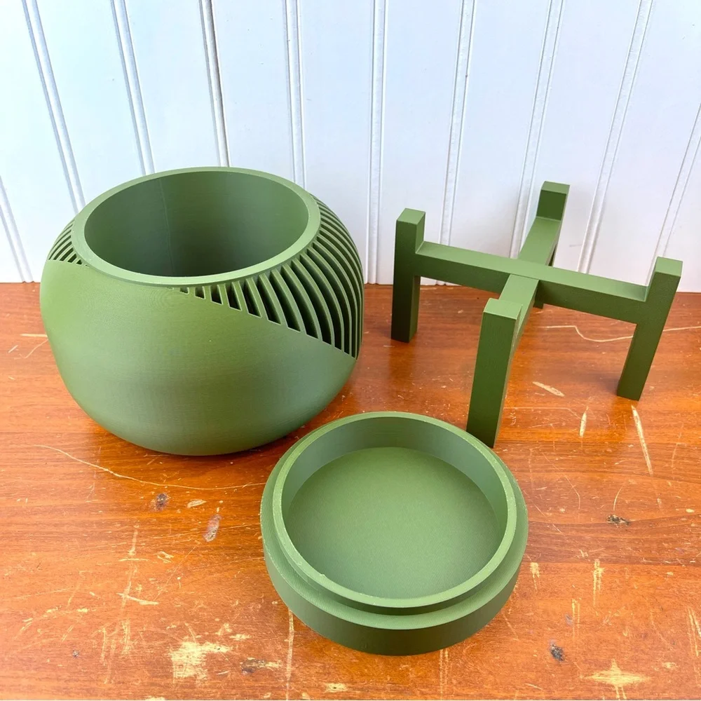 Indoor Flower Pot,The Narvo Planter Pot w/ Drainage Hole & Drip Tray